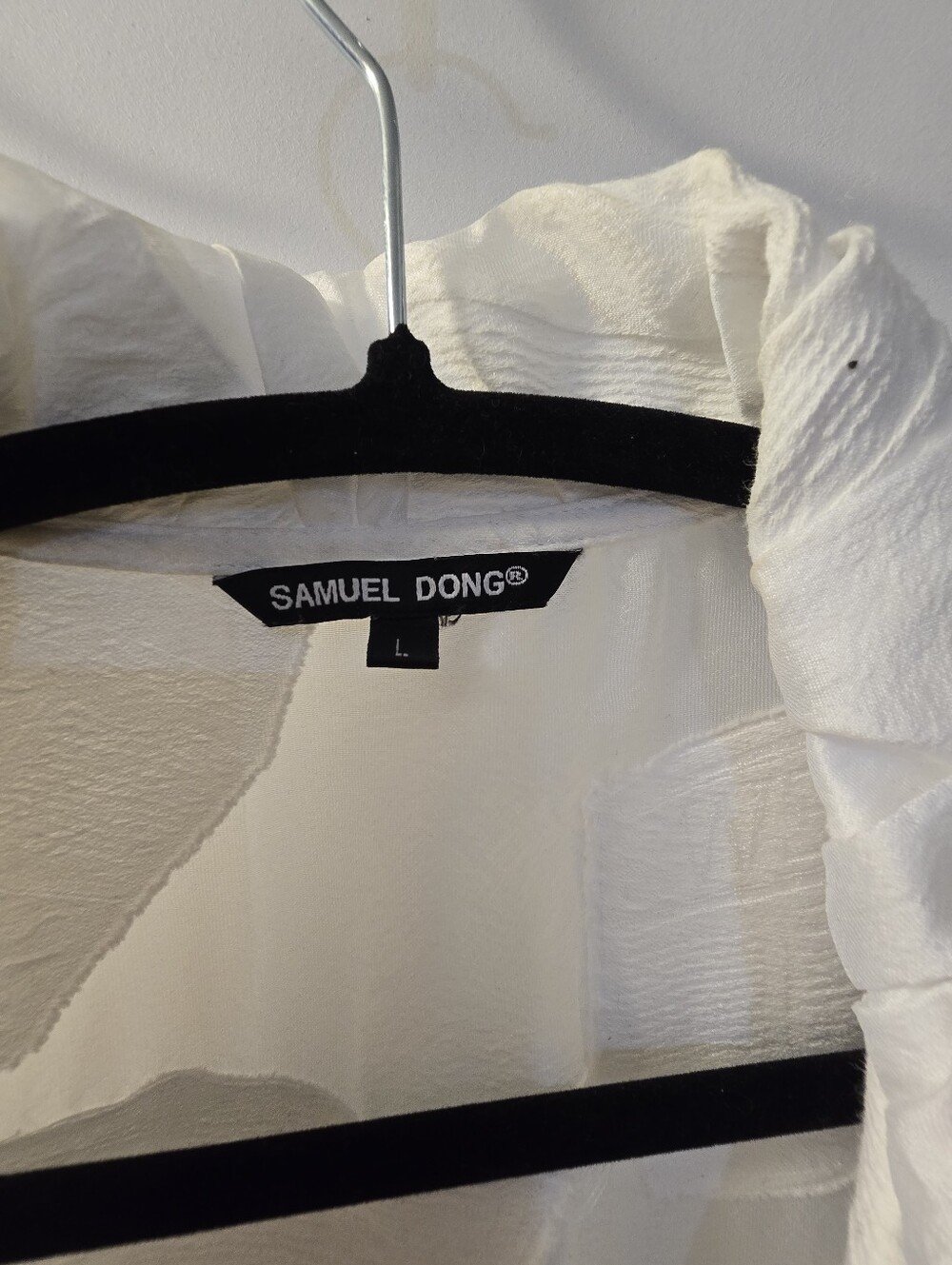 Lightweight White Geometric Sheer Coat - Picture 3 of 4